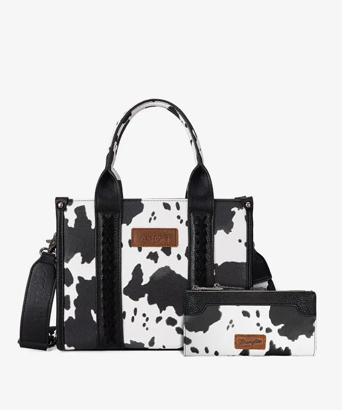 Wrangler Cow Print Concealed Tote Bag Set