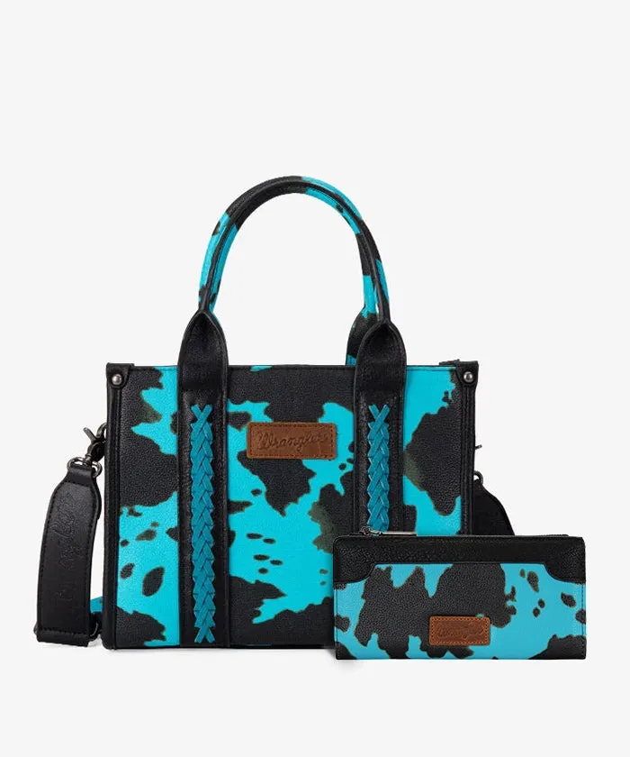 Wrangler Cow Print Concealed Tote Bag Set