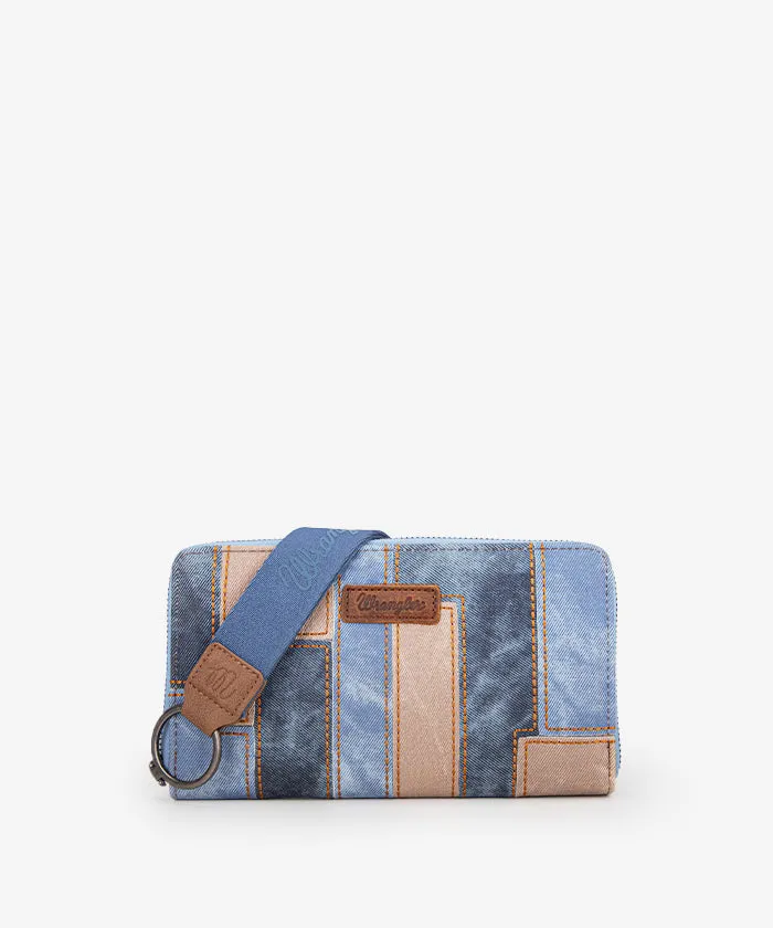 Wrangler Denim-textured Color-block Shoulder Bag