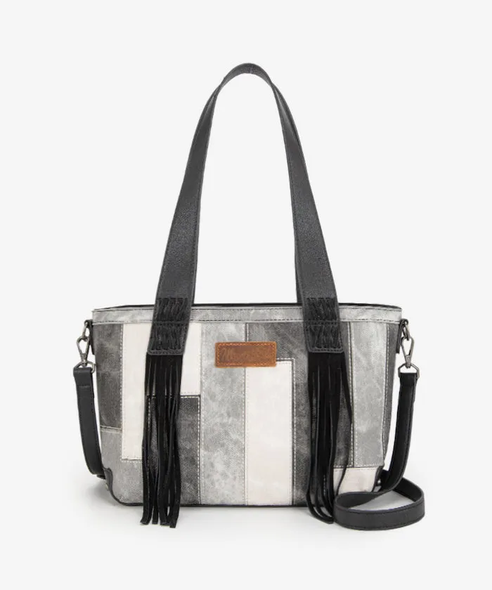 Wrangler Denim-textured Color-block Shoulder Bag