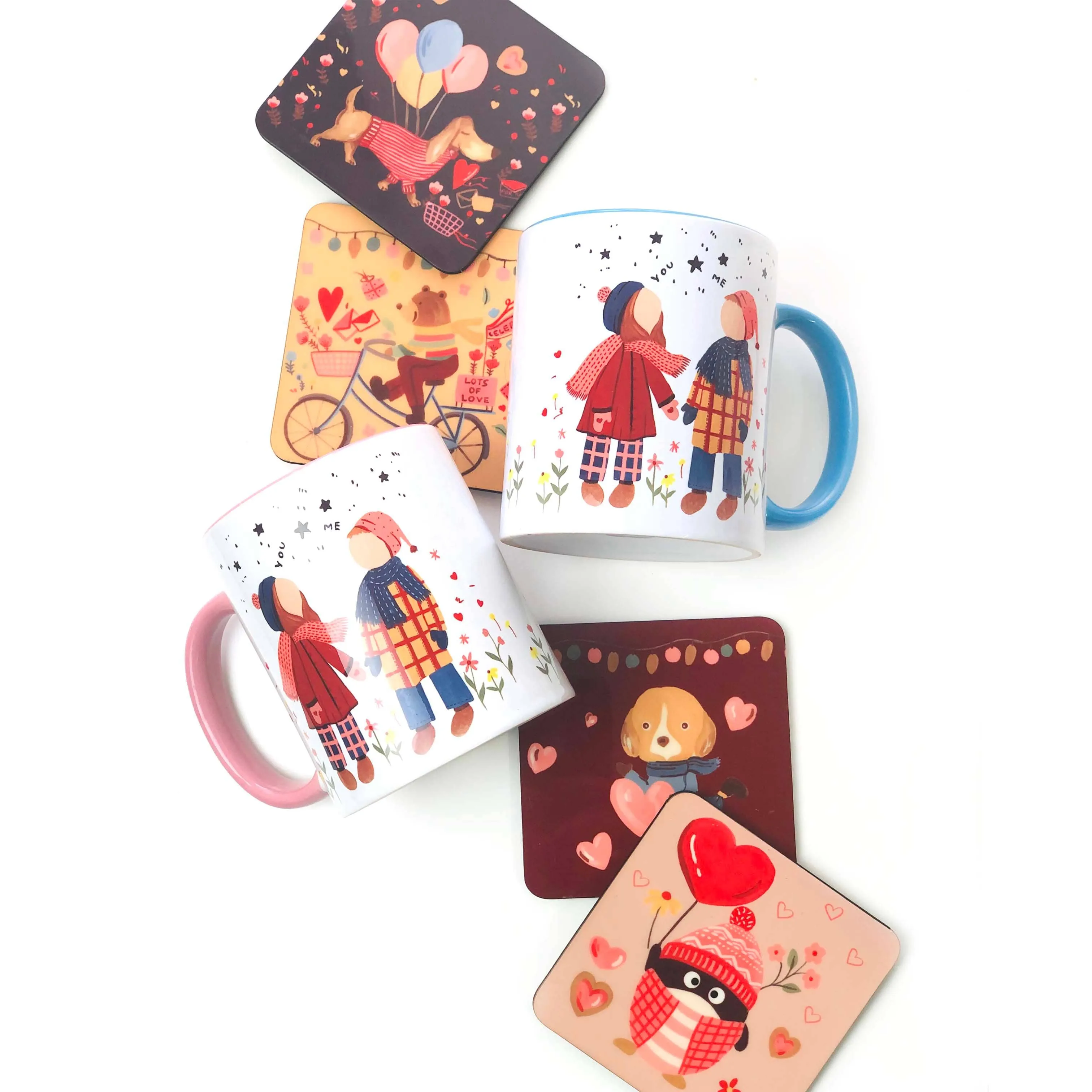 You And Me Mug And Coaster Set (Bundle of 6 products)